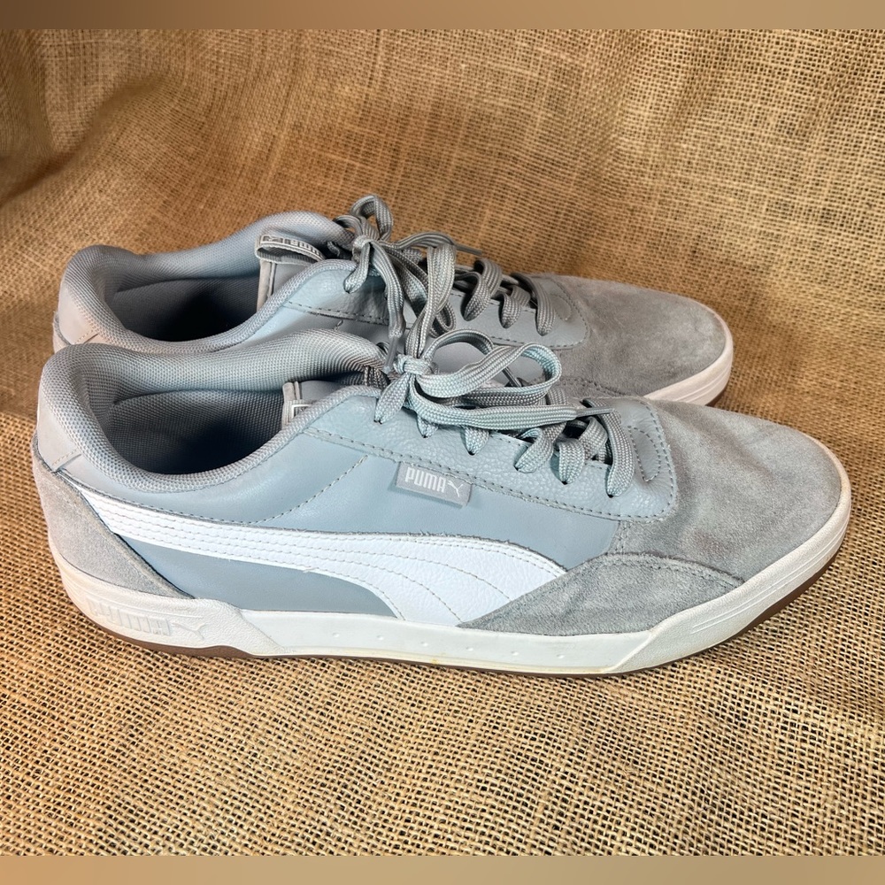 Puma Men's Light Gray and White C-skate Sneakers